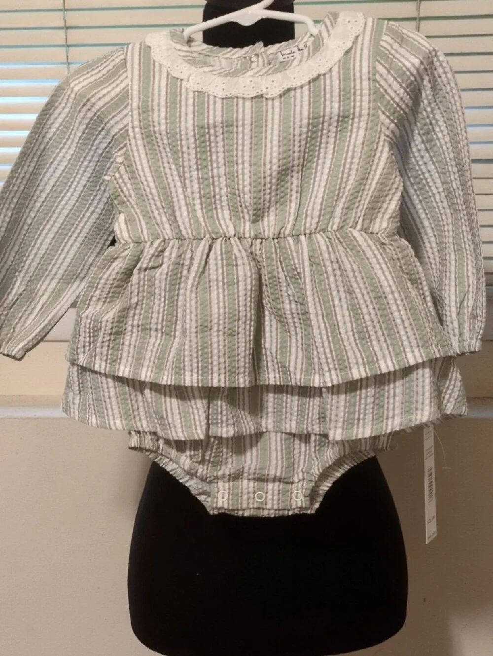 Nicole Miller 3 PC Multicolor Striped Romper Ribbed Leggings/Booties 18M